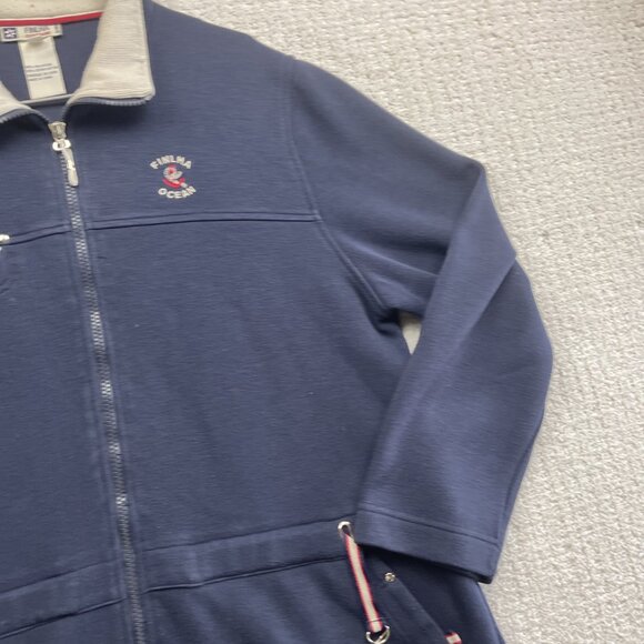 Finlha Cottage Nautical Sailor Jacket Men’s Sz L Navy Blue Full Zip Casual Outer - Picture 4 of 16